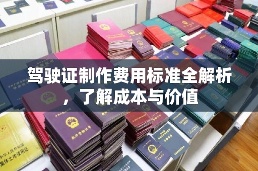 荣县驾驶证制作费用标准全解析，了解成本与价值